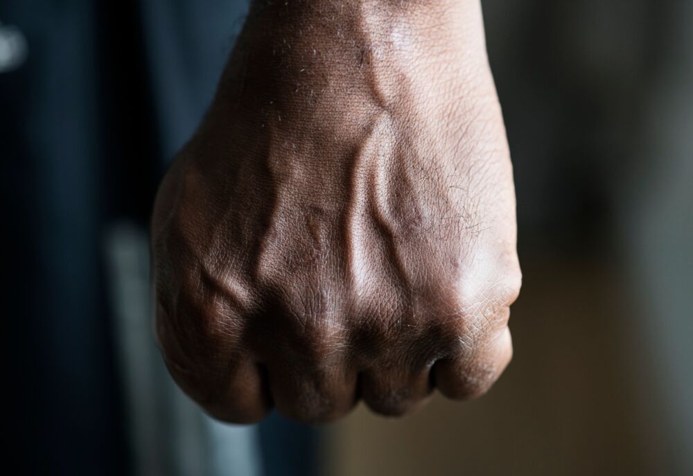 Closeup of a hand in fist